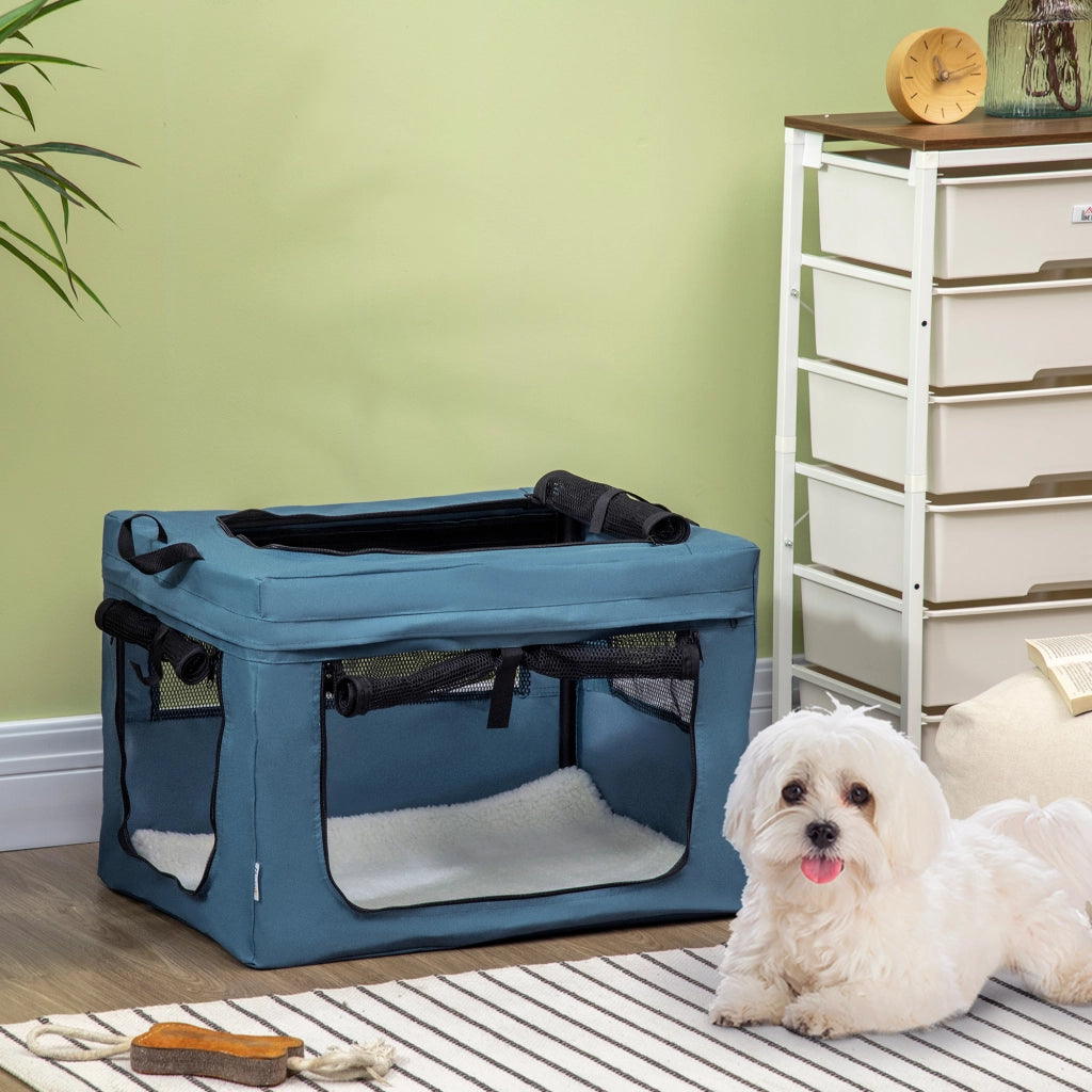Trasportino per Cani e Gatti ¨C zephmum ¨C 60x42x42cm Blu