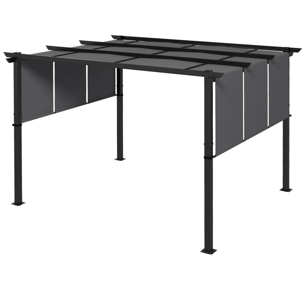 Gazebo Pergola 3x3.5 m ¨C Minimal ¨C Grigio Acciaio Poliestere Anti UV