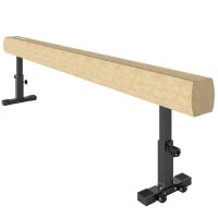 Trave Ginnastica Artistica con Altezza Regolabile e Piedini Antiscivolo, 226x31x59cm, Marrone
