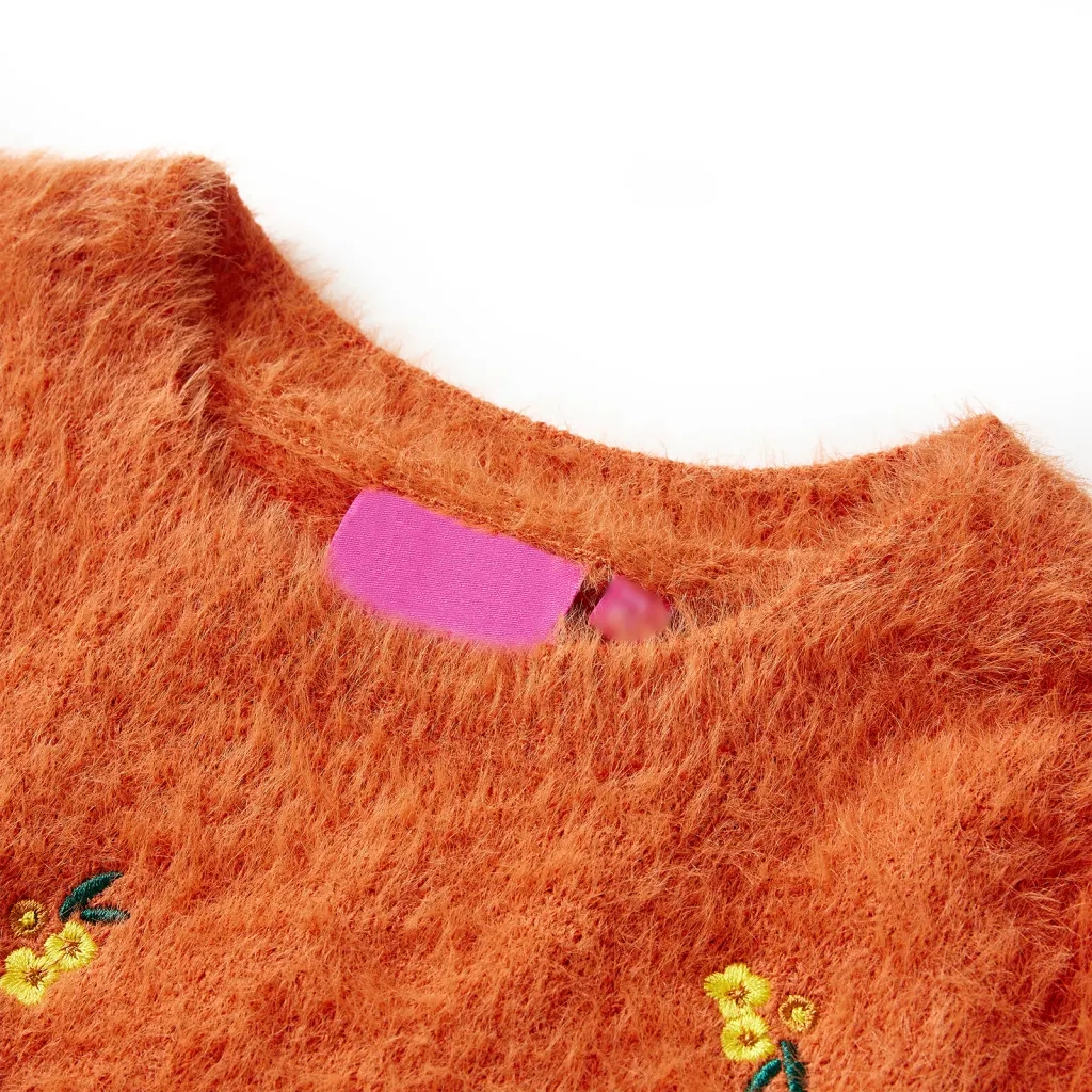 Maglione per Bambini Lavorato a Mano Arancione Bruciato 116cod mxl 93276