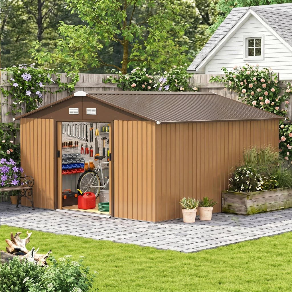 Casetta da giardino ¨C zephmum ¨C Acciaio Giallo 88x132x19