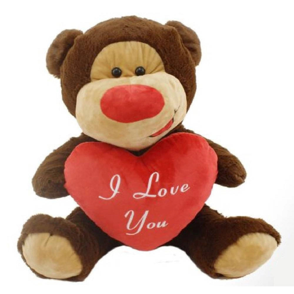 Trade Shop - Orso In Peluche Con Cuore Rosso "i Love You" 55 Cm Pupazzo San Valentino 68430 -