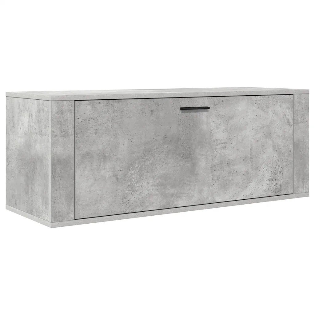 Scarpiera a Muro Grigio Cemento100x35x38cm in Legno Multistrato 821024