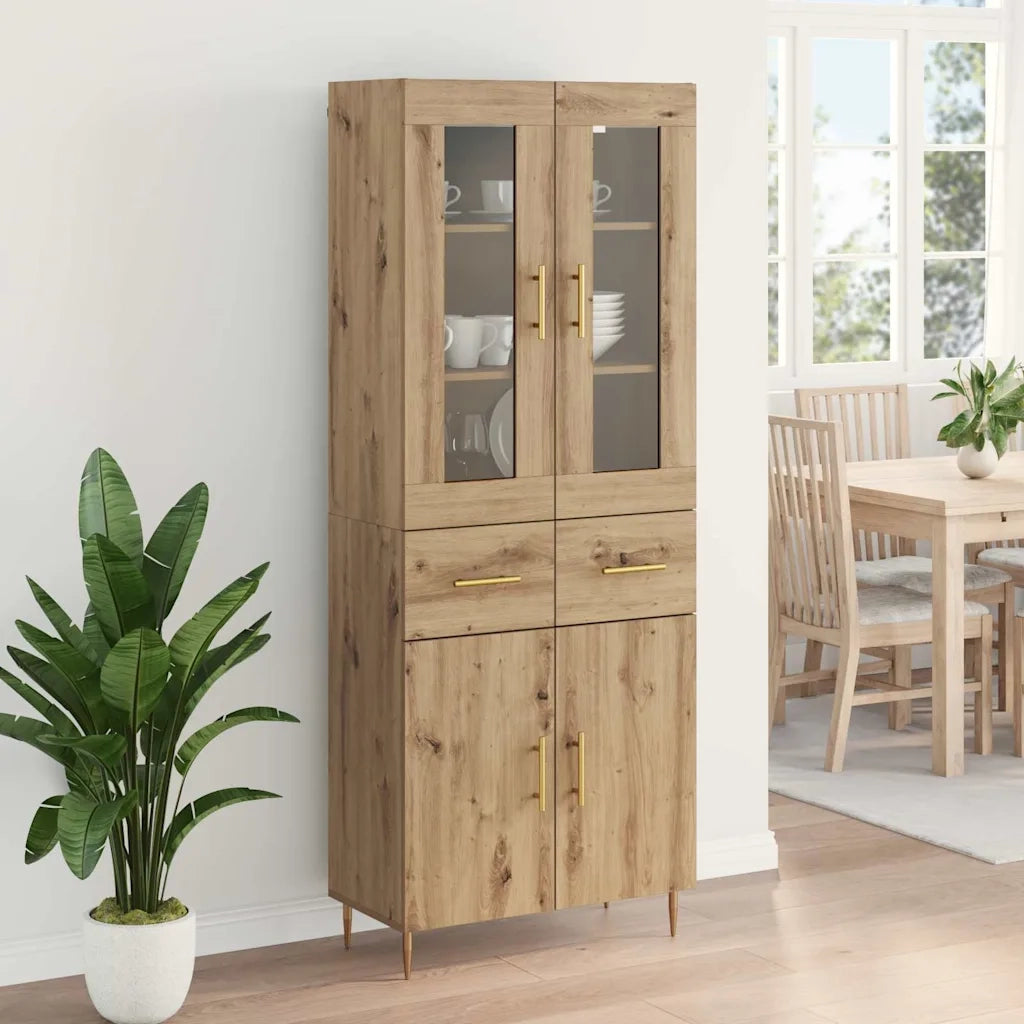 Credenza 2 pcs Rovere artigianale Legno multistrato