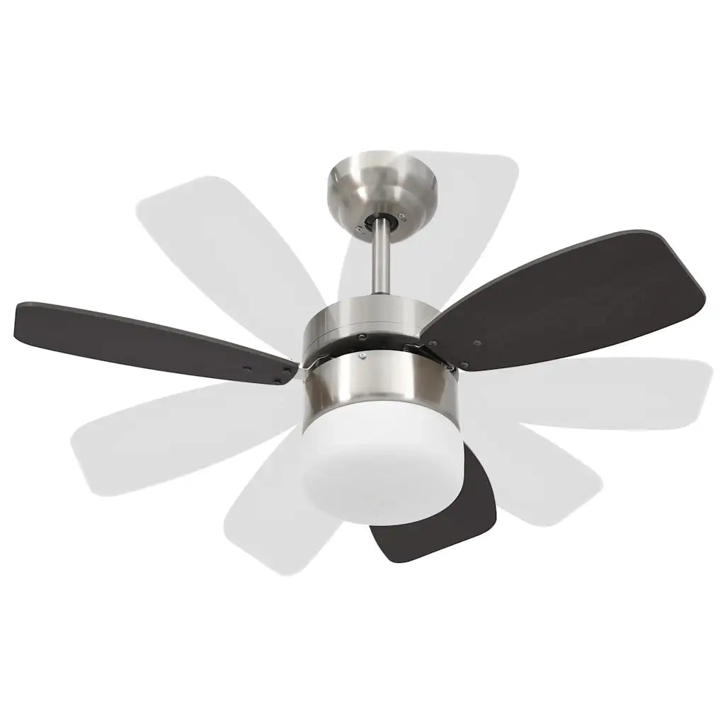 Ventilatore Soffitto con Luce e Telecomando 76 cm Marrone Scuro CFW1316372