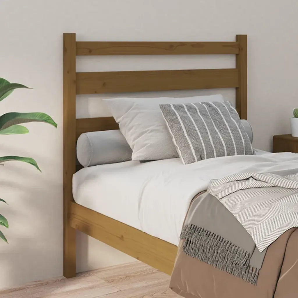 Testiera per Letto ambra 96x4x100 cm in Legno Massello di Pino 818403
