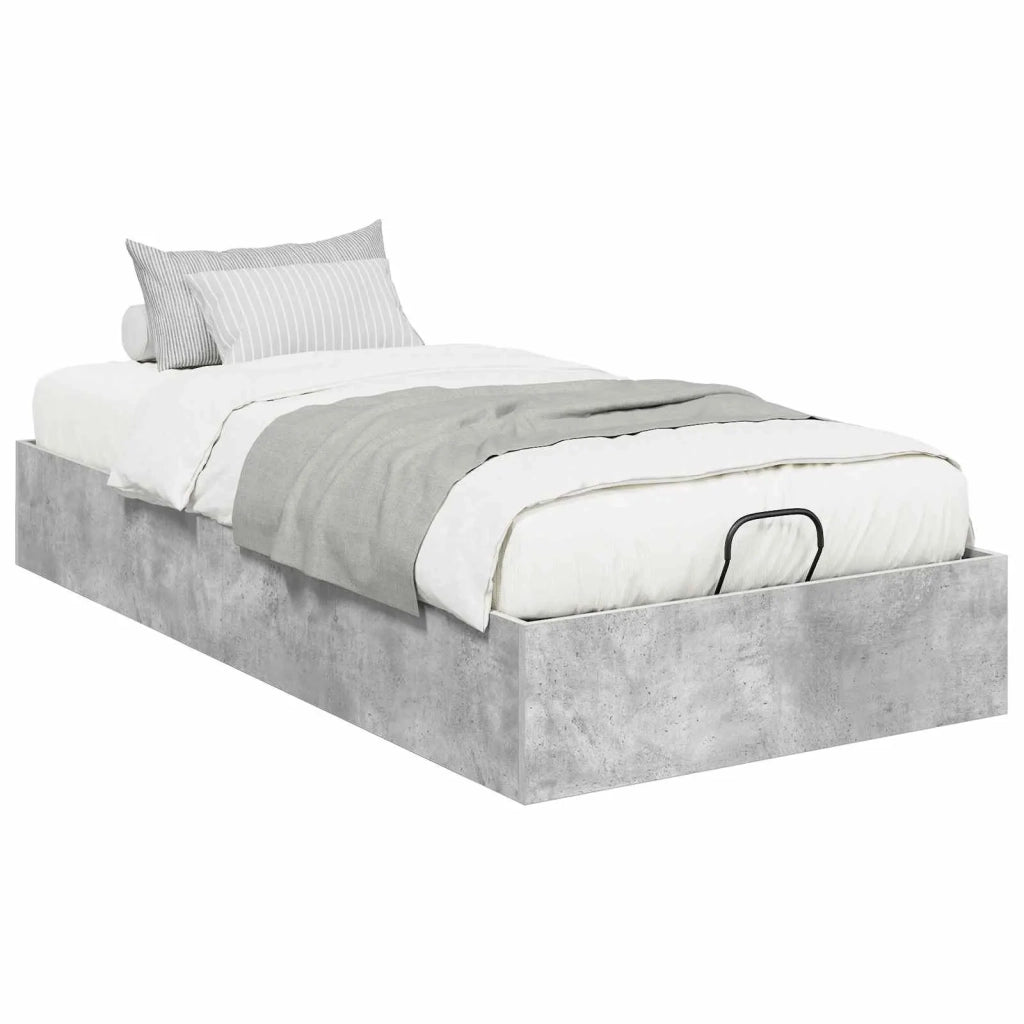 Letto ottomano con archiviazione Grigio Cemento 75,5 x 190 cm 3409304