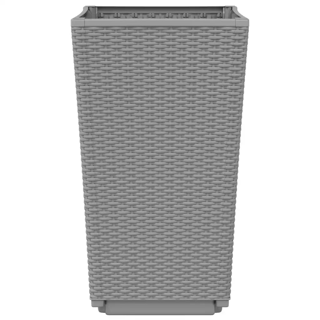 2 pz Fioriere | Cassetta per fiori | Vaso da Giardino Grigio Chiaro 32,5x32,5x57 cm in PP