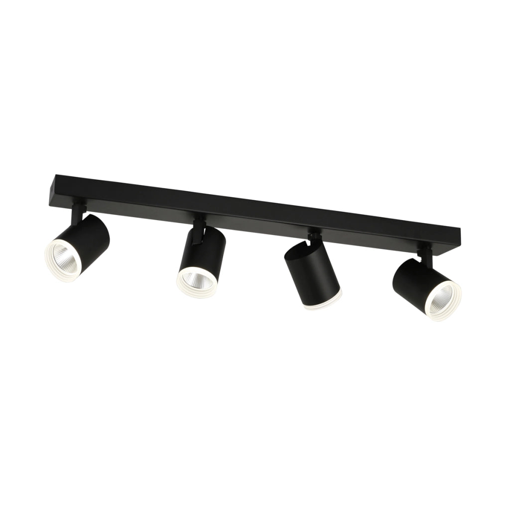 Faretto soffitto 4 luci nero LED 20W 4000K Helvia Italux