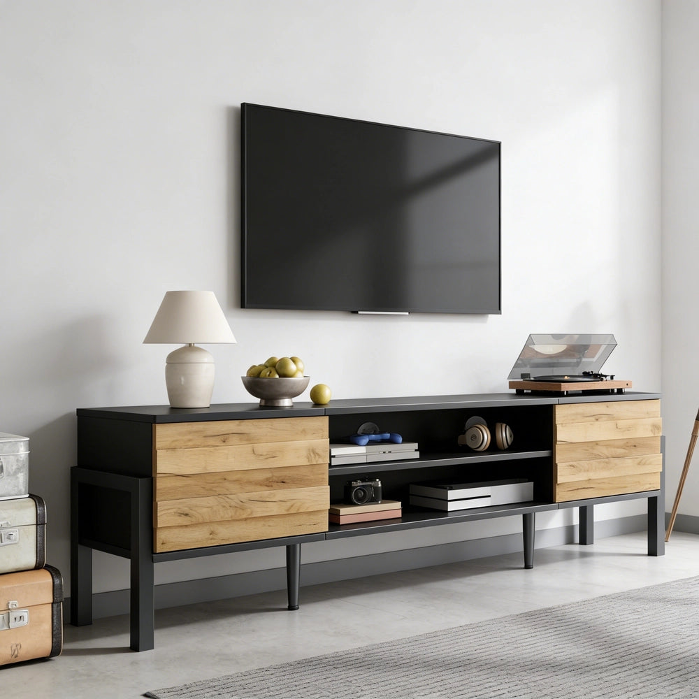 Mobile TV Lowboard ¨C Xylo ¨C Legno, 2 Ante, Vano Aperto, 175x39.5x53 cm