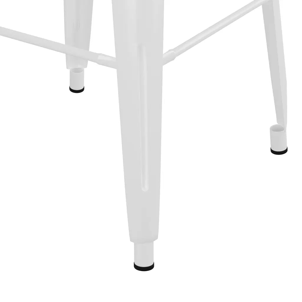 Sgabelli da Bar Impilabili 2 pz Bianchi in Metallo cod mxl 78437