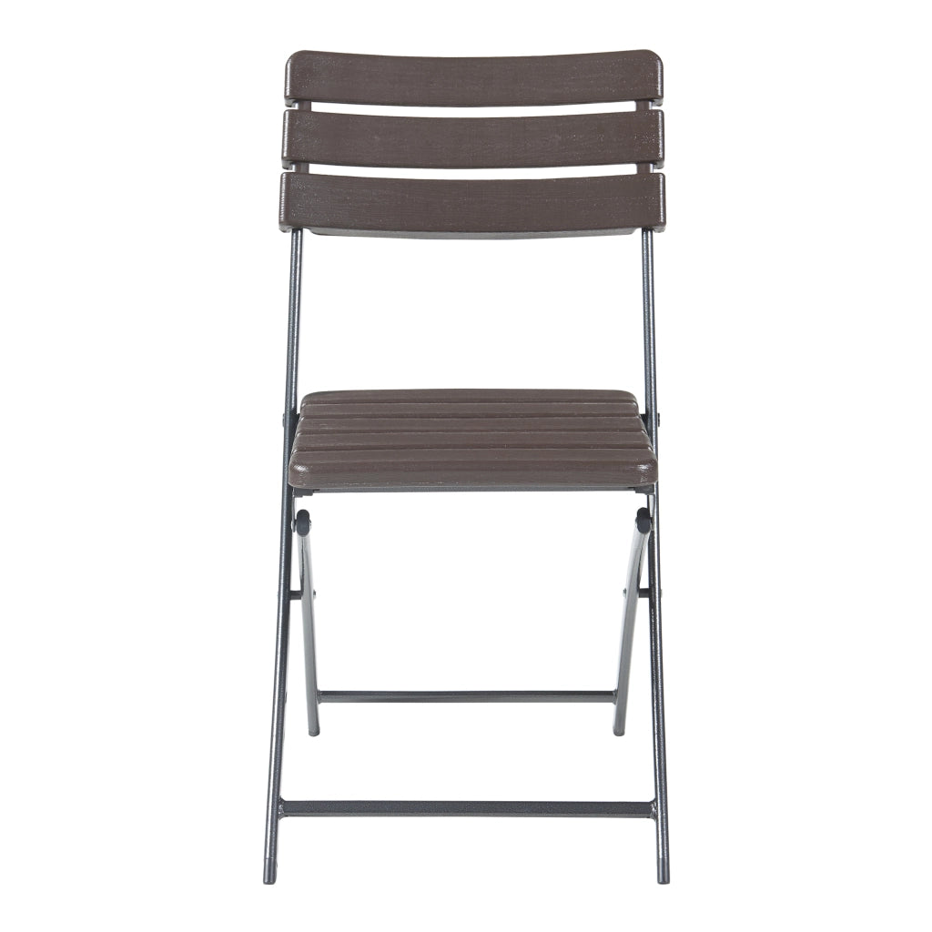 Set Lillestrøm di 2 Sedie Pieghevoli - Marrone Effetto Legno [en.casa]