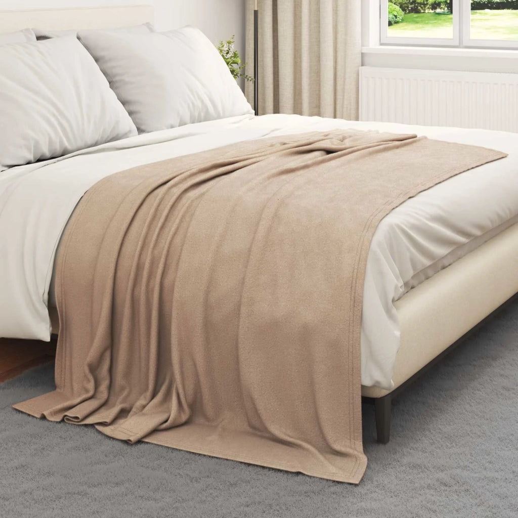Coperte da Pile 6 pz Cammello 200 x 150 cm Panno