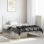 Giroletto con Testiera Metallo Bianco 107x203 cm