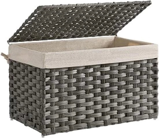 Seta di Rattan - Seta di Rattan con Coperchio - Seta Intrecciata - Grigio