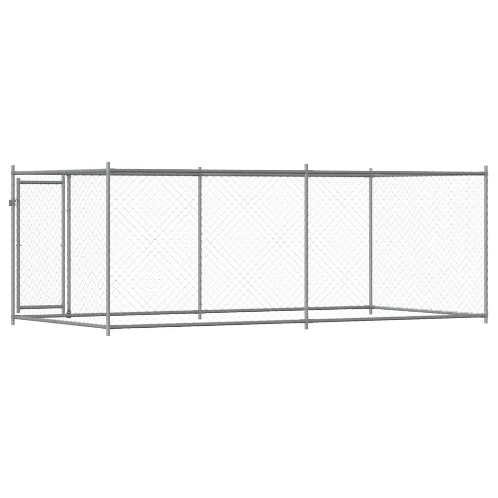 Gabbia per Cani con Porta Grigia 4x2x1,5 m in Acciaio Zincato CFW6413565