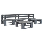Set Divani da Giardino con Pallet 4 pz in Legno Grigio 276316