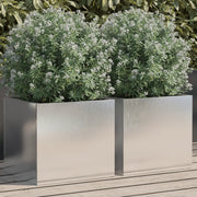 Fioriere 2 pz Argento 32x30x29 cm in Acciaio Inox 841544