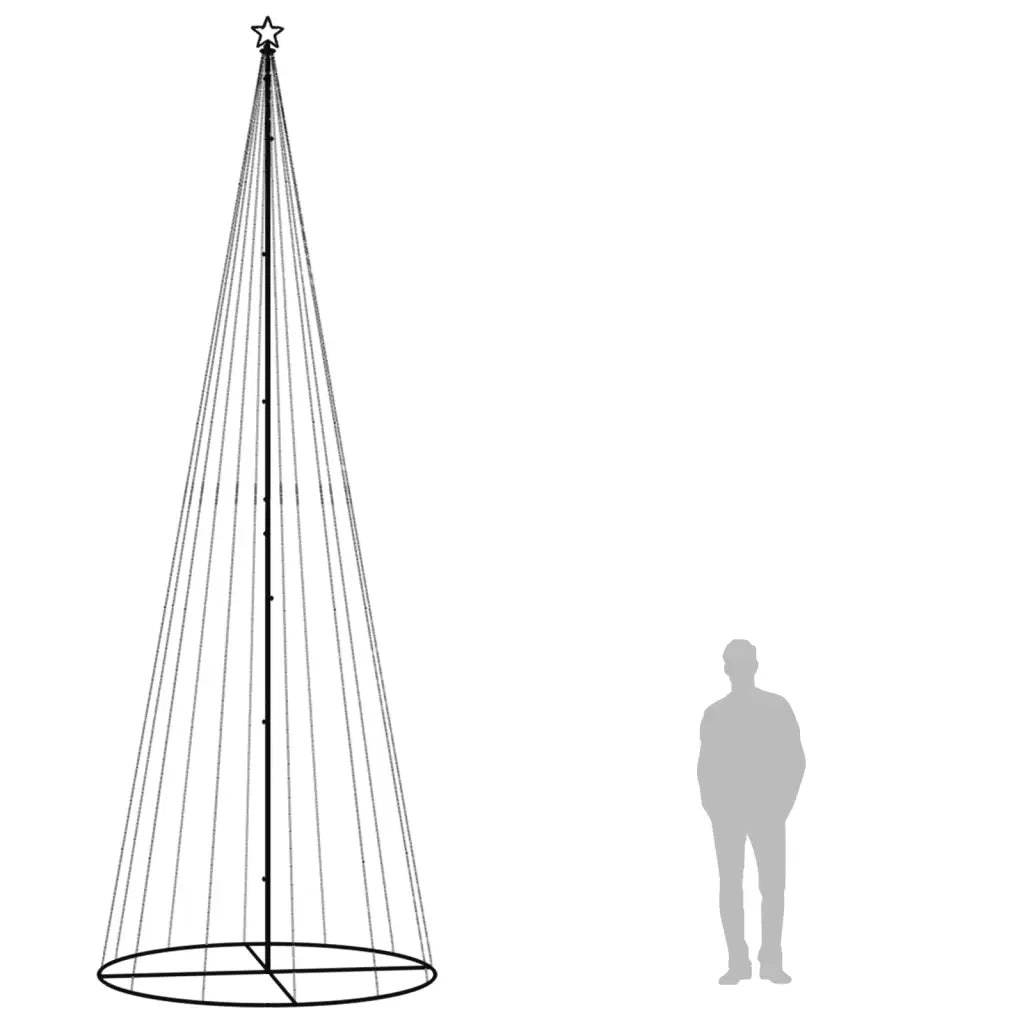 Albero di Natale a Cono Bianco Caldo 732 LED 160x500 cm 343494