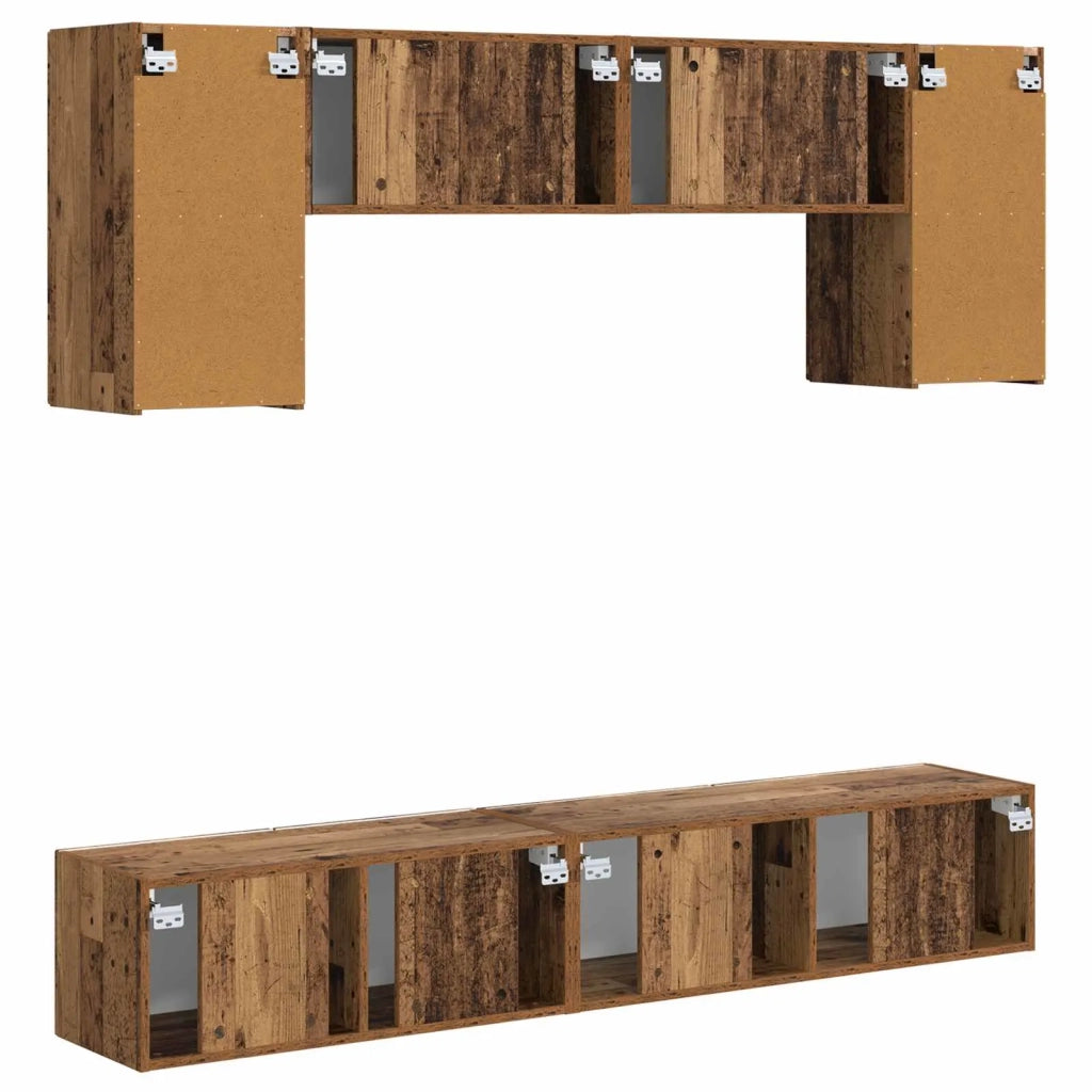 Set mobile TV 4 pcs Legno vecchio Legno multistrato