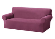 Copridivano Copriseduta Sofà Elasticizzato Tinta Unita Smile Tessuto Millerighe - 4 Posti - Rosa Antico