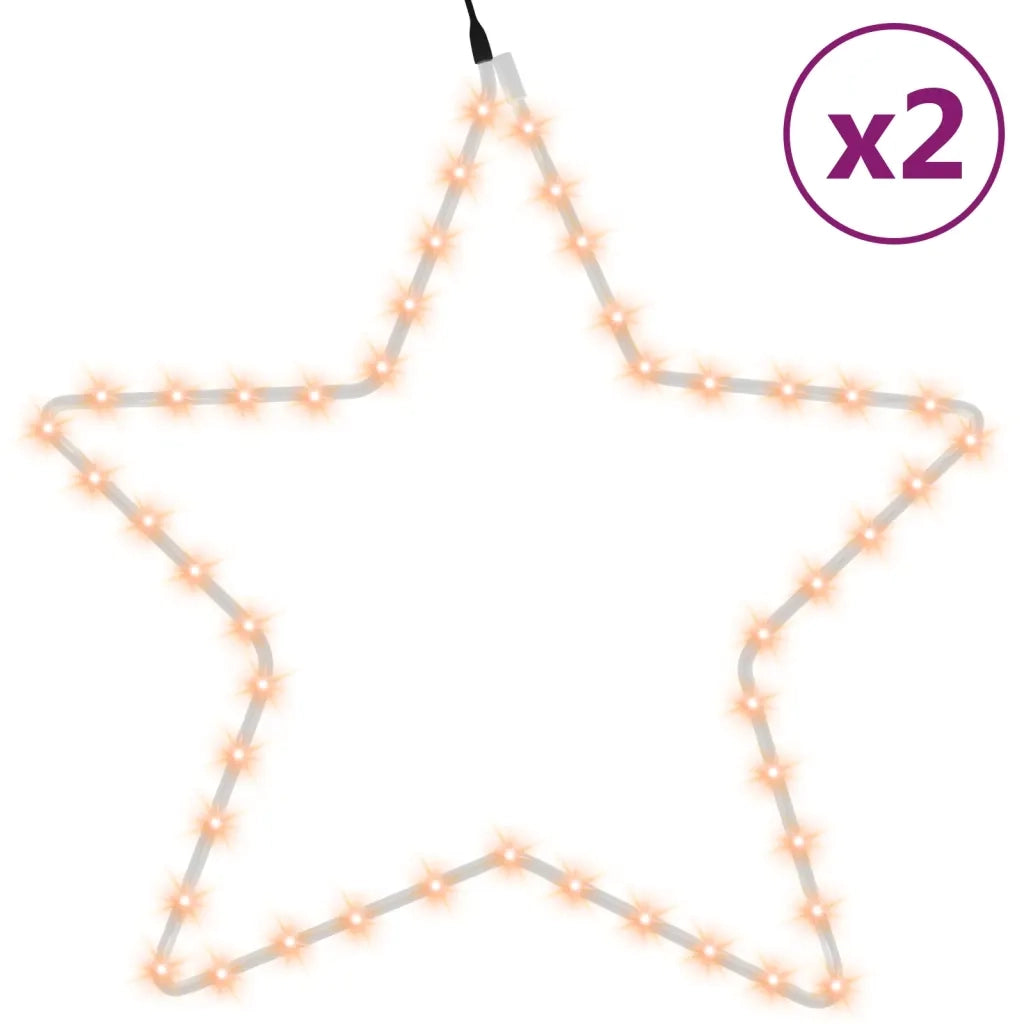 Figure Natalizie Stelle con 48 LED 2pz Bianco Caldo 56 cm 3154282