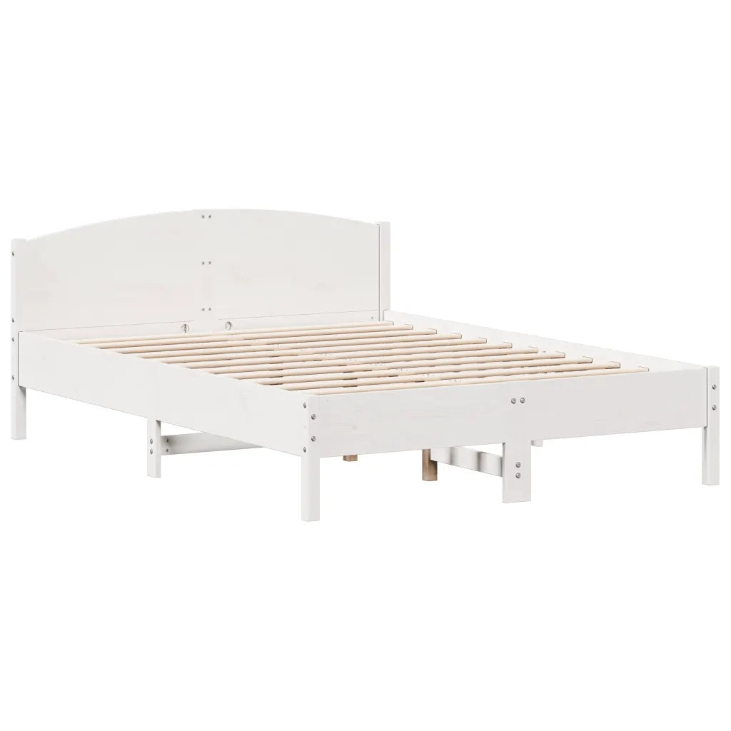 Letto senza Materasso Bianco 120x200 cm Legno Massello di Pino 842599