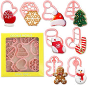 Set di stampi per biscotti a forma di babbo Natale - 8 pezzi stampi per biscotti a forma di babbo Natale, 3D stampi per biscotti a forma di babbo Natale per bambini, stampi per biscotti a forma di babbo Natale per DIY, fondant.