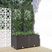 Fioriera da giardino con traliccio-Vaso da Esterno-Vaso con Griglia nera 80x40x136 cm PP
