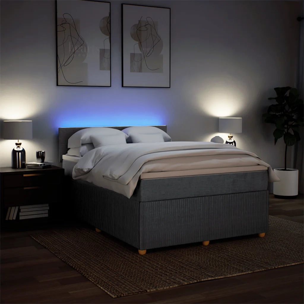 Giroletto a Molle con Materasso Grigio Scuro 140x200cm Tessuto 3289780