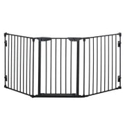 Cancellino per Cani Taglia Piccola e Media Pieghevole a 3 Pannelli, 180x3x74.5 cm, Nero