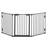 Cancellino per Cani Taglia Piccola e Media Pieghevole a 3 Pannelli, 180x3x74.5 cm, Nero