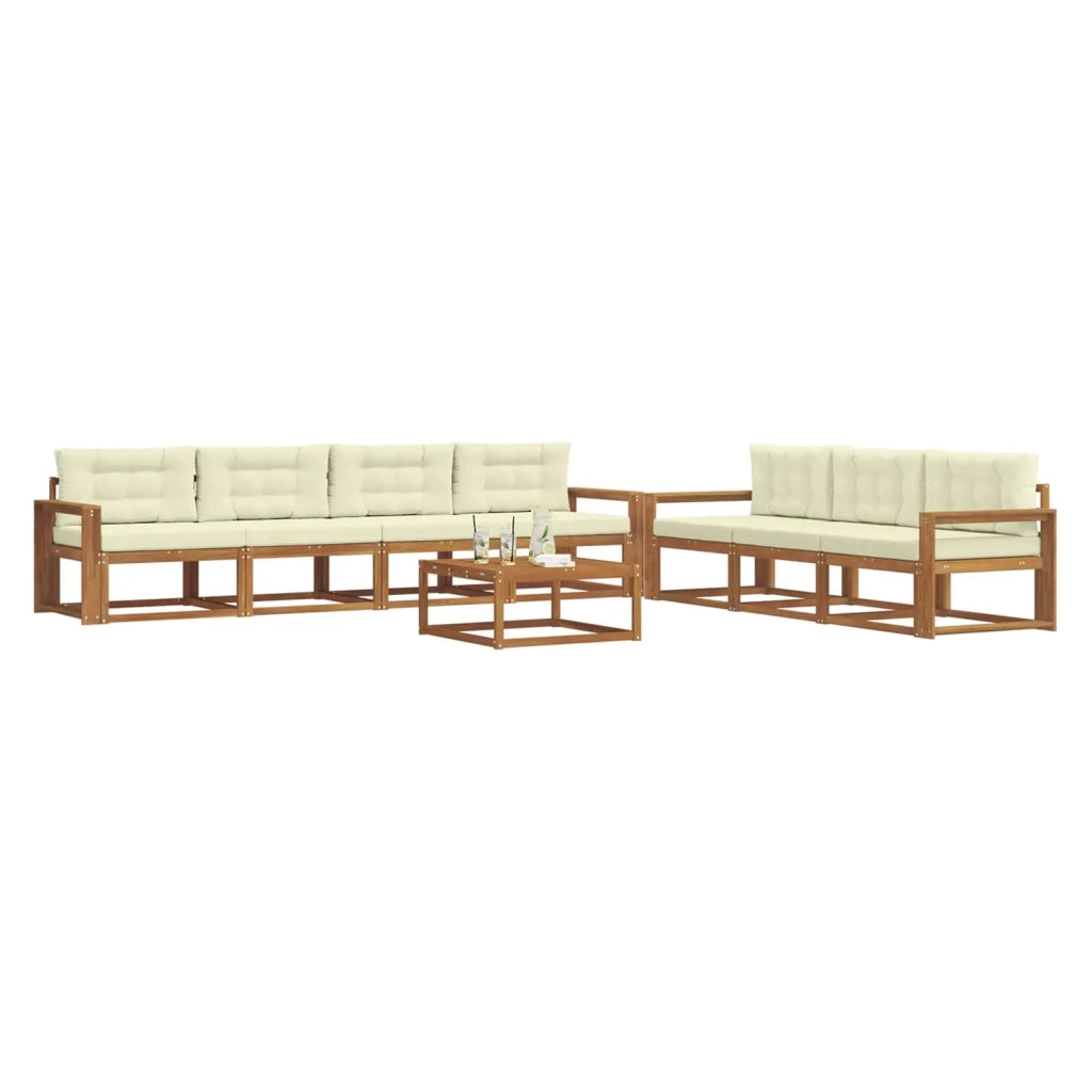 Set di divani da esterno con cuscino 8 pcs Naturale e Crema 3367303