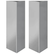 Fioriera aiuola rialzata vassoio piante fiori giardino terrazzi set da 2 triangolari 30 x 26 x 75 cm acciaio zincato argento 02_0039096