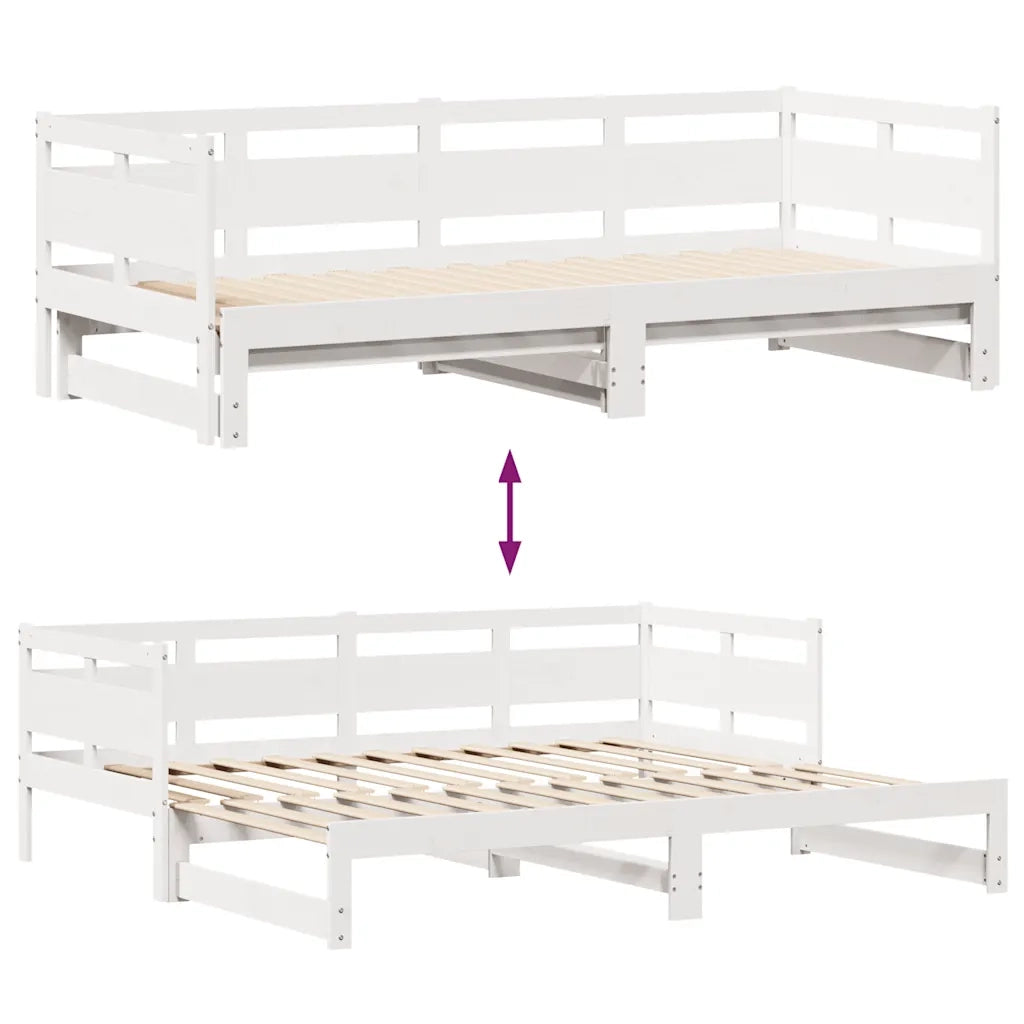 vidaXL Letto Estraibile con Cassetti senza Materasso Bianco 90x190 cm
