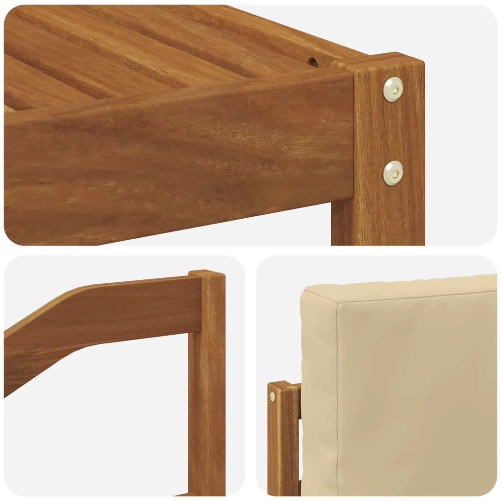 Set di divani da esterno con cuscino 8 pcs Naturale e Beige