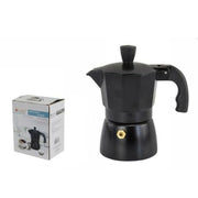 Trade Shop - Caffettiera Moka Macchinetta Caffè Espresso Nera Opaca Misura 6 Tazze -
