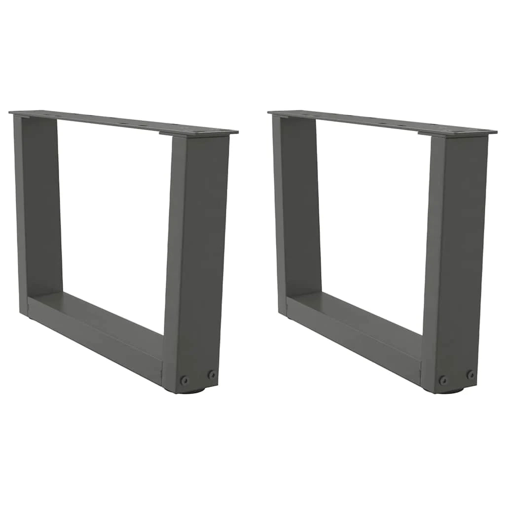 Set di 2 gambe regolabili per tavolino da caffè a forma di V 60 x 30 cm design moderno acciaio antracite 02_0056902