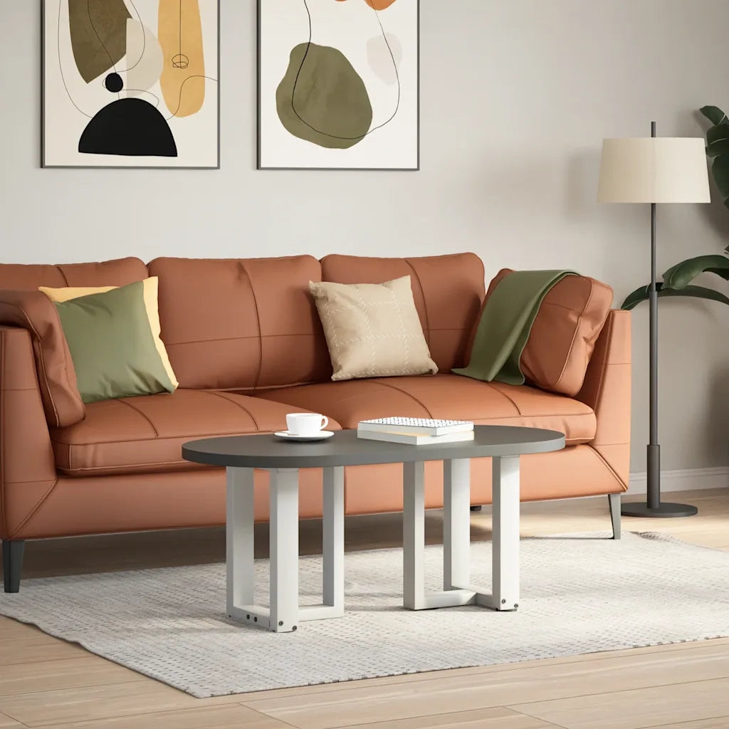 Gambe per Tavolino da Caff¨¨ a Forma di T 2 pz-Set di 2 Gamba per Tavolo Bianche 38x25x(42-43) cm Acciaio