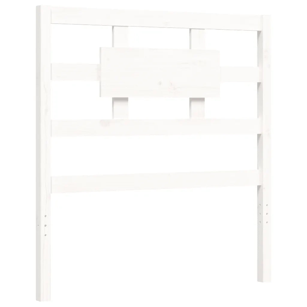 Giroletto con Testiera-Struttura Letto con testiera Bianco Single in Legno Massello 538575