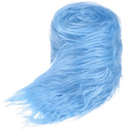 Foglia di pelliccia sintetica, 150 x 10 cm, tessuto pelliccia sintetica morbido e soffice per artigianato DIY/abbigliamento natalizio/Halloween/effetti speciali per cosplay [blu cielo]