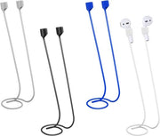 Set di 4 Adattamenti Colorati per Airpods - Magnetici e Foderati in Silicium - Compatibili con Airpods Pro 3/2/1 - In Nero, Bianco, Grigio e Blu