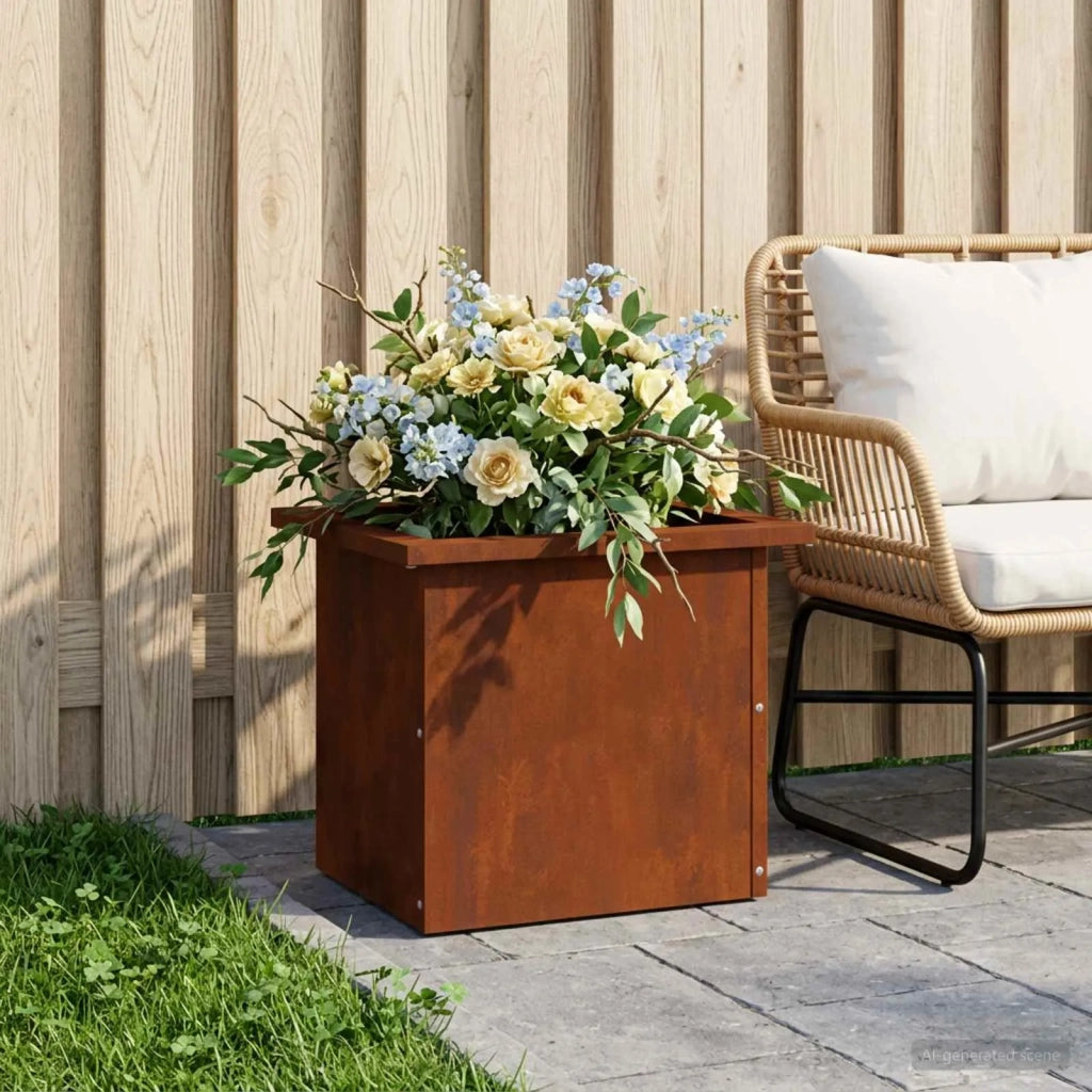 Fioriera da giardino con LED Ruggine 30 x 40 x 30 cm 8008082
