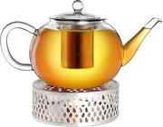 Teapot in vetro da 16l - casseruola in acciaio inossidabile - tè libero - senza gocce