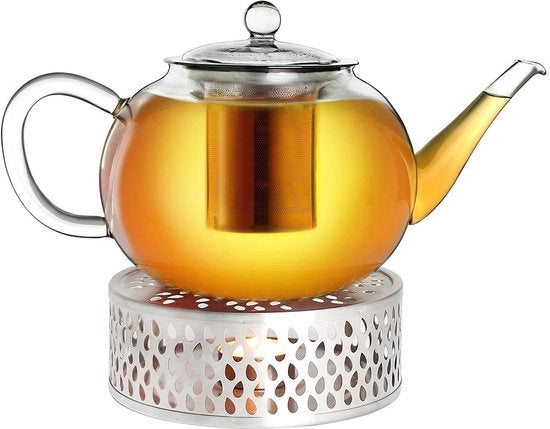 Teapot in vetro da 16l - casseruola in acciaio inossidabile - tè libero - senza gocce