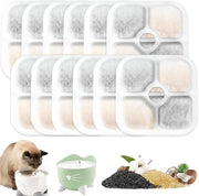 Pacco da 12 filtri per fontana per gatti, per fontane per gatti Catit, fontana per gatti, fontana per gatti multi, pompa con carbone attivo, compatibile con Pixi