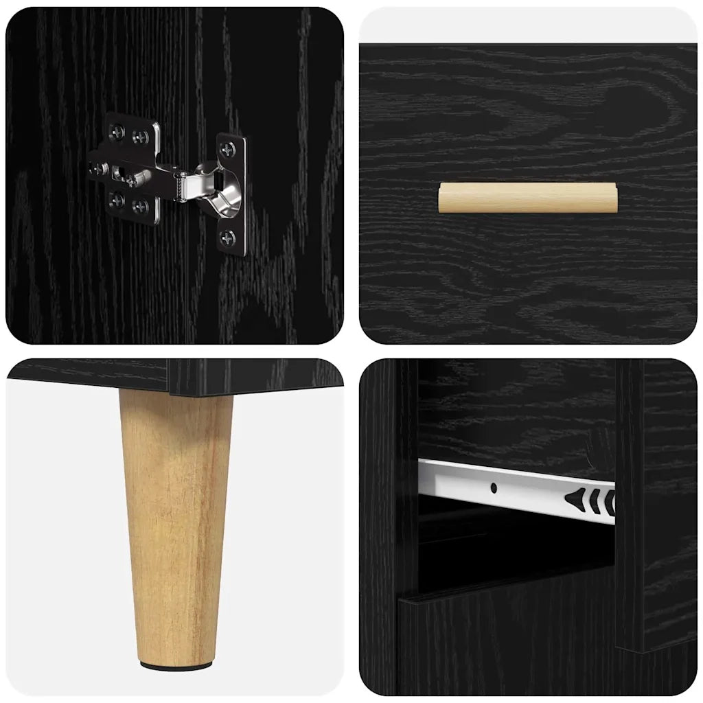 Credenza-Buffet-Armadio da cucina Rovere nero 34 x 69.5 x 89 cm Legno multistrato