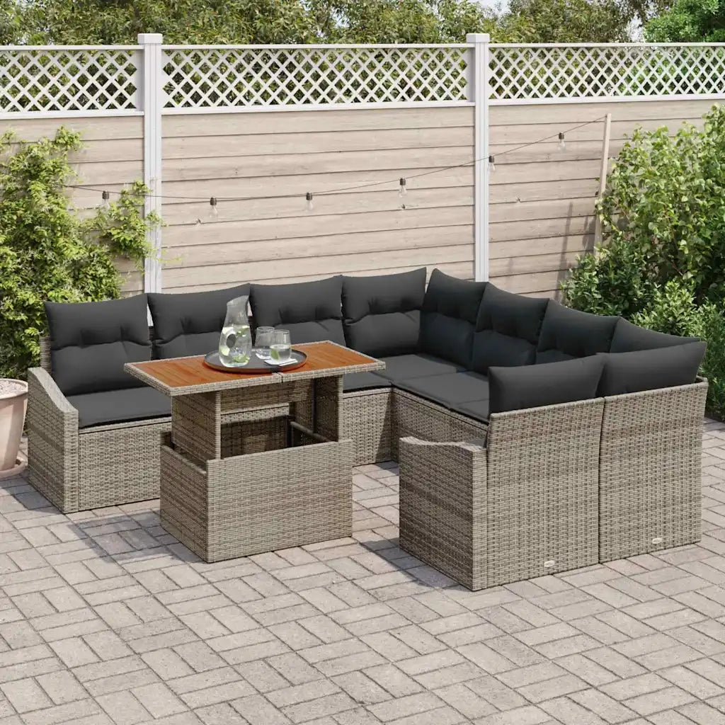 Set da Pranzo per Giardino Grigio e Marrone 100 x 55 x 73 cm