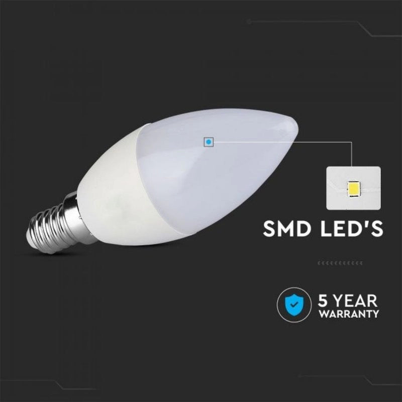Lampadina LED Chip Samsung E14 C37 5,5W a Candela Dimmerabile SKU-20045, Disponibili 3000K 4000K 6400K (Bianco Neutro 4000K)