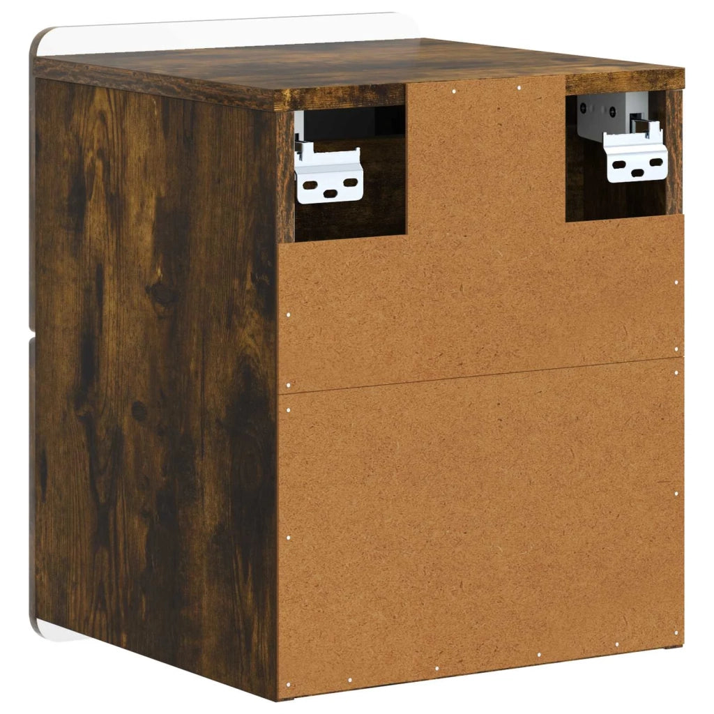 Mobiletto da notte a muro 2 pcs Rovere Fumo 33 x 34,5 x 43 cm 898306
